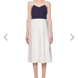 VICTORIA BECKHAM Sleeveless Pleated Midi-Dress